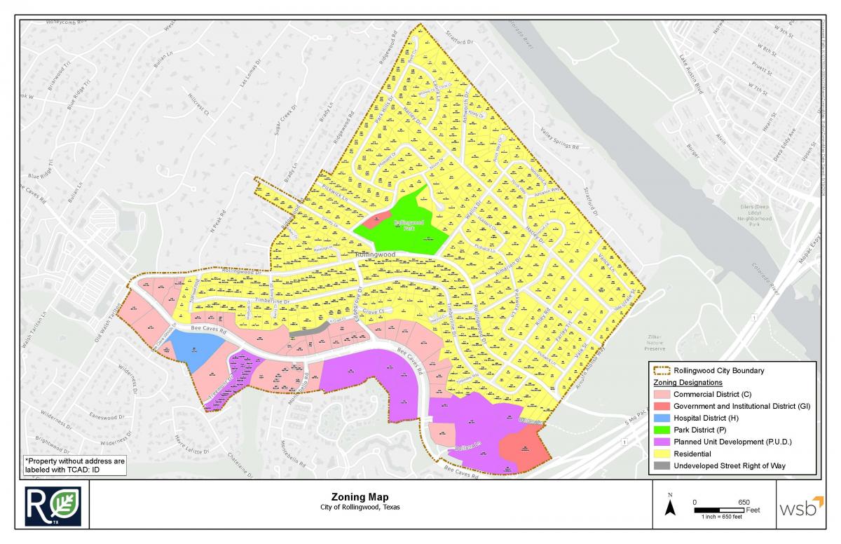 City of Rollingwood Approved Zoning Map 6.12.2024